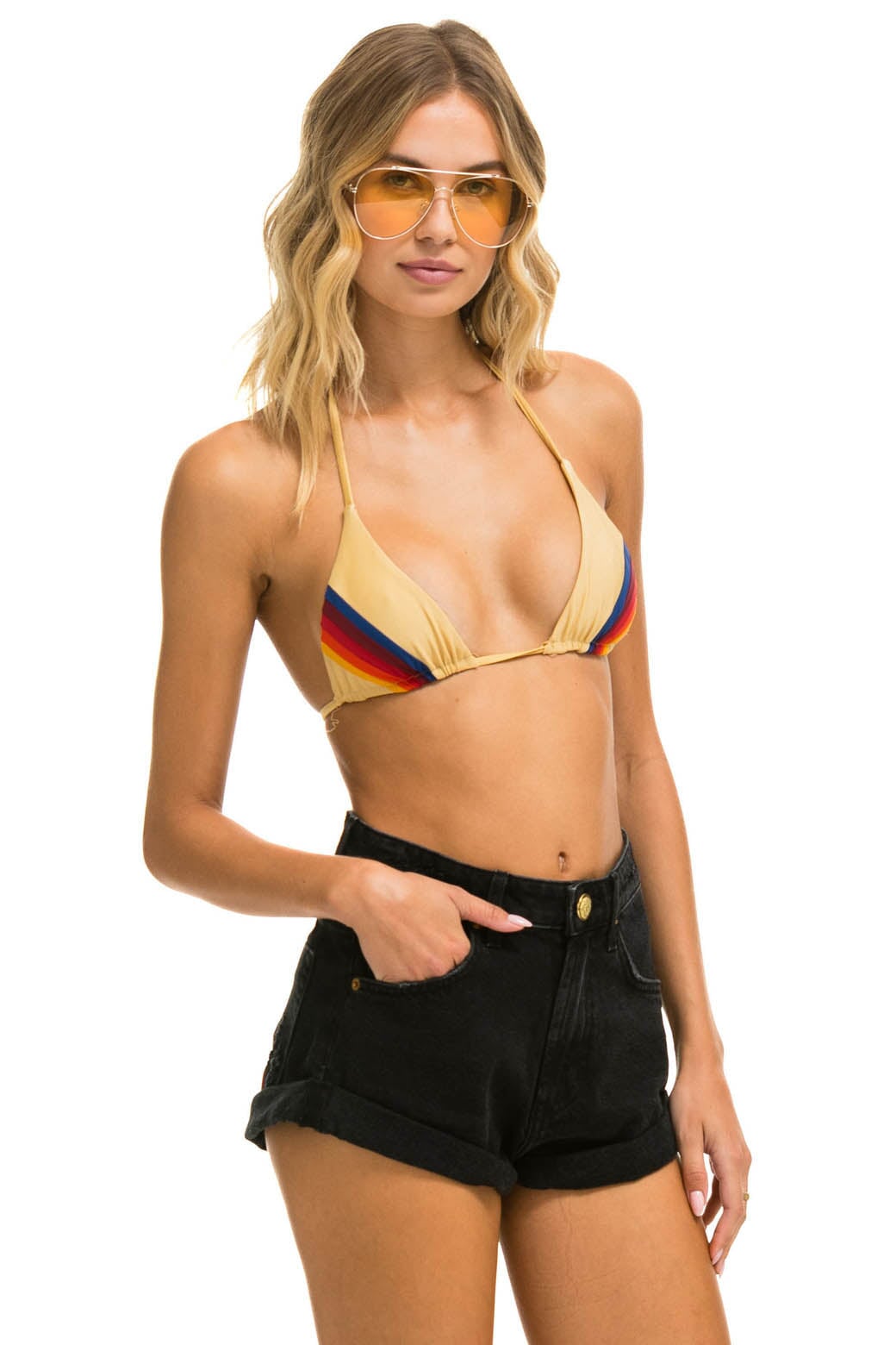 HI RISE ROCKER JEAN SHORTS - VINTAGE BLACK - Image 4