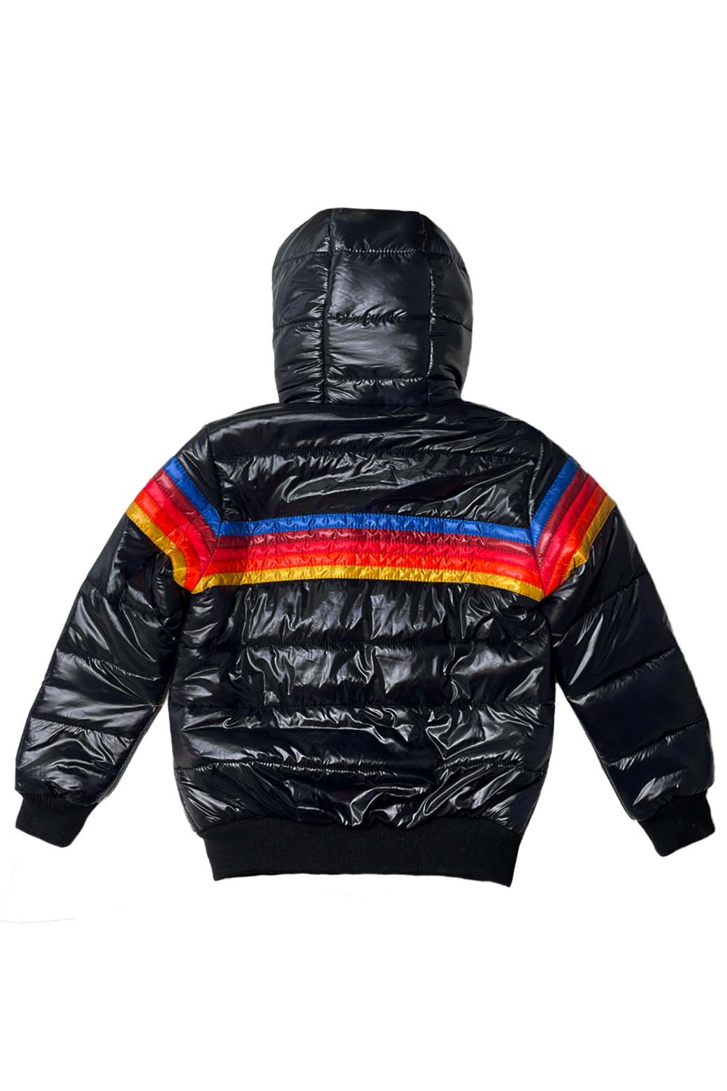 KIDS 5 STRIPE TREKKER JACKET - GLOSSY BLACK - Image 2