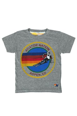KID'S AVIATOR NATION ASPEN TEE - HEATHER GREY