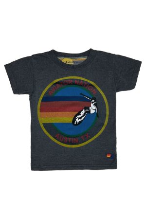 KID'S AVIATOR NATION AUSTIN TEE - CHARCOAL