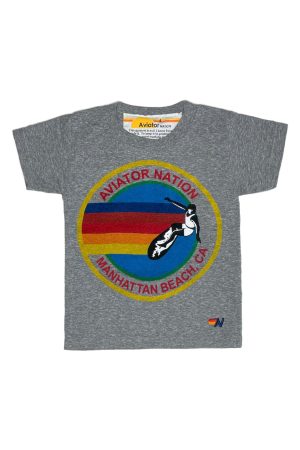 KID'S AVIATOR NATION MANHATTAN BEACH TEE - HEATHER GREY