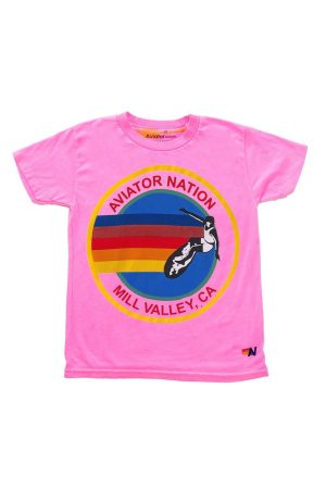 KID'S AVIATOR NATION MILL VALLEY TEE - NEON PINK