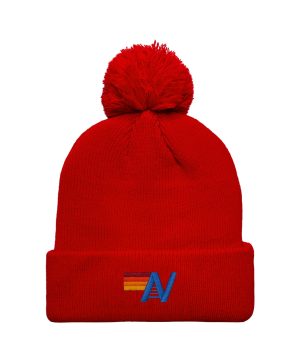 LOGO POM RIB BEANIE - RED