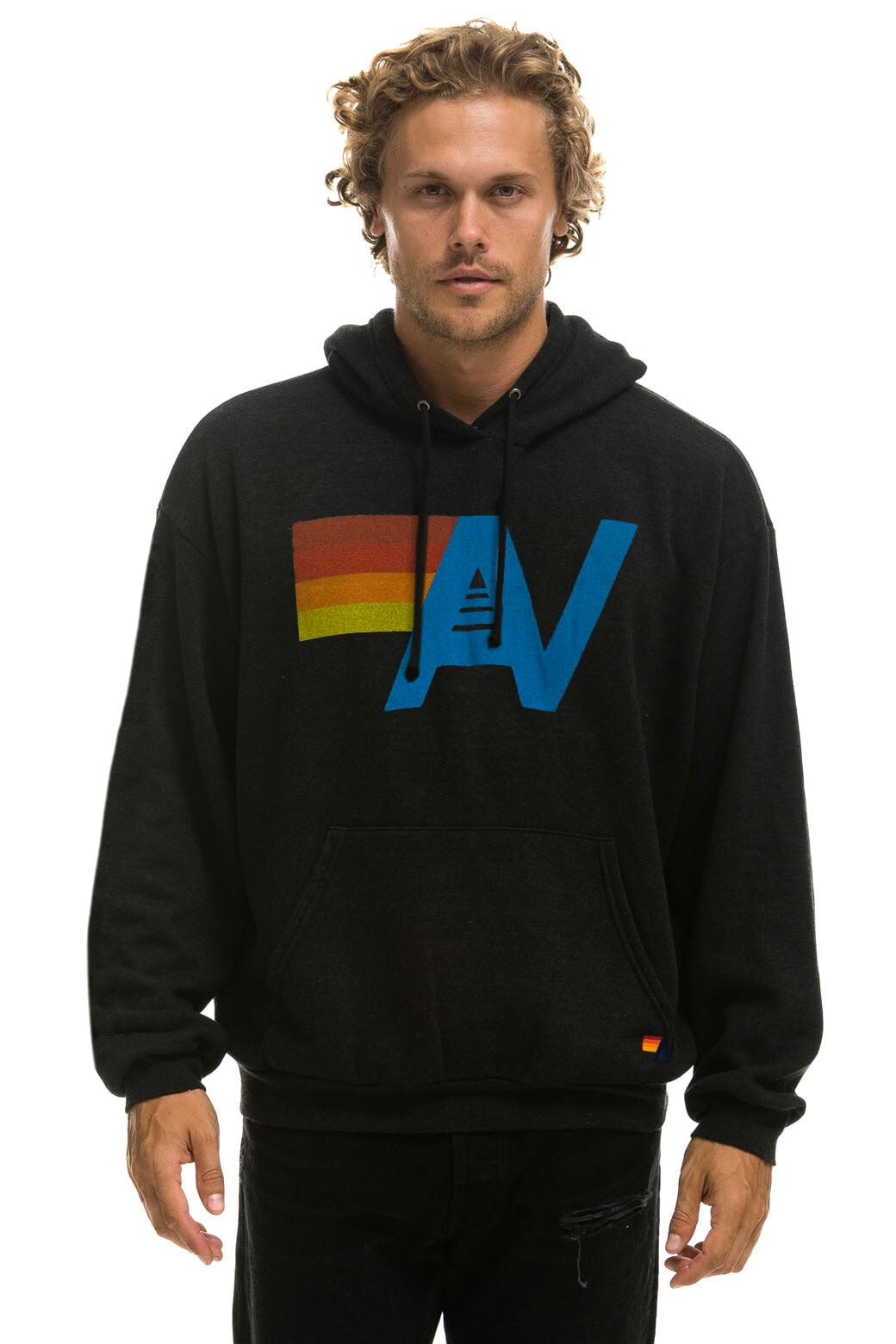 LOGO PULLOVER RELAXED HOODIE - BLACK - Image 2