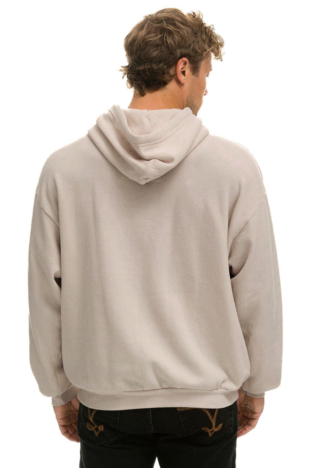 LOGO PULLOVER RELAXED HOODIE - SAND - Image 5