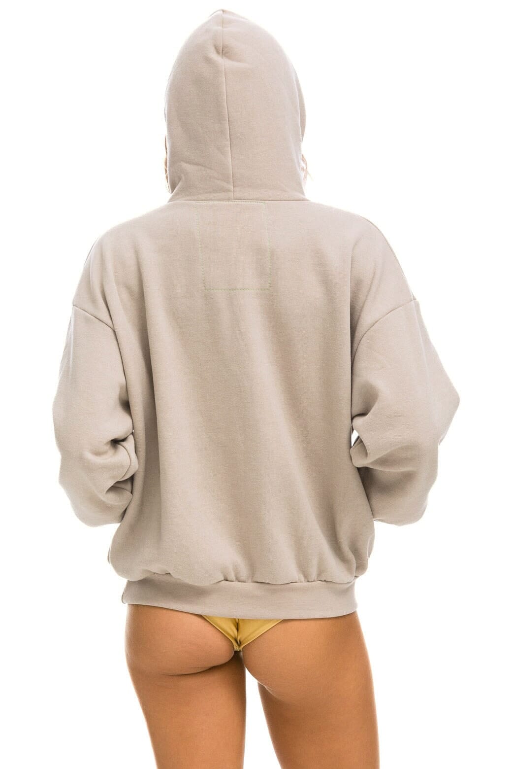 LOGO PULLOVER RELAXED HOODIE - SAND - Image 6