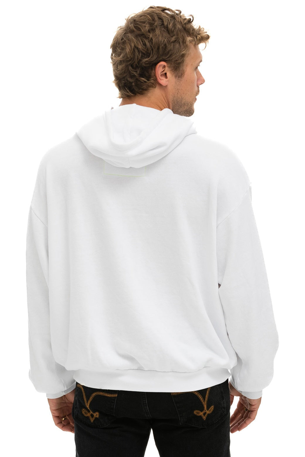 LOGO PULLOVER RELAXED HOODIE - WHITE - Image 10