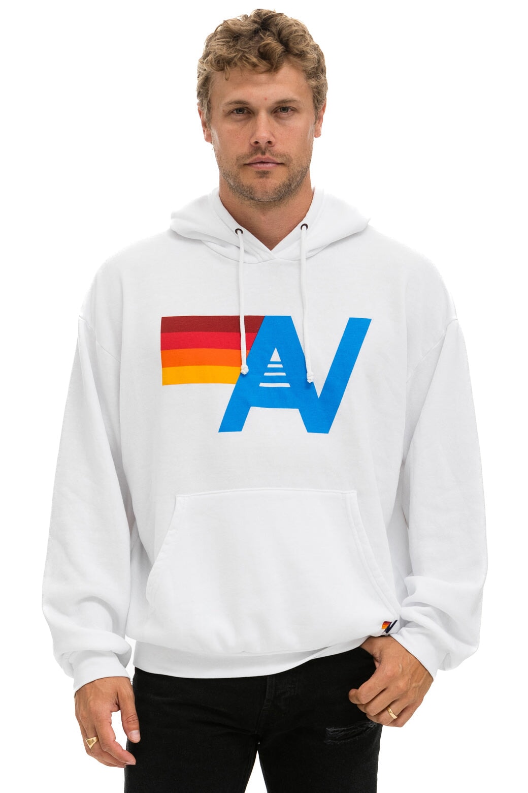 LOGO PULLOVER RELAXED HOODIE - WHITE - Image 3