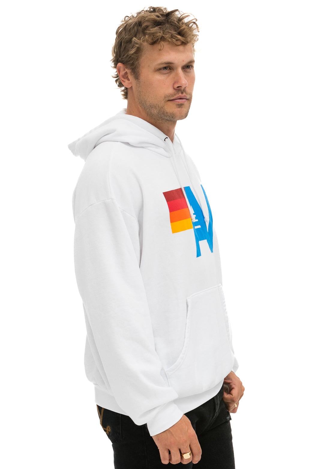 LOGO PULLOVER RELAXED HOODIE - WHITE - Image 7