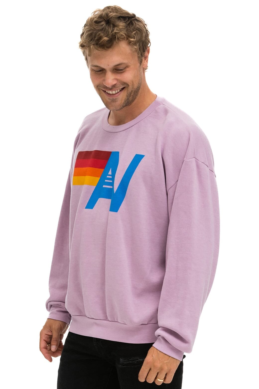 LOGO RELAXED CREW SWEATSHIRT - MAUVE - Image 4