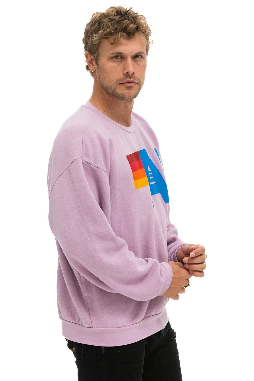 LOGO RELAXED CREW SWEATSHIRT - MAUVE - Image 6