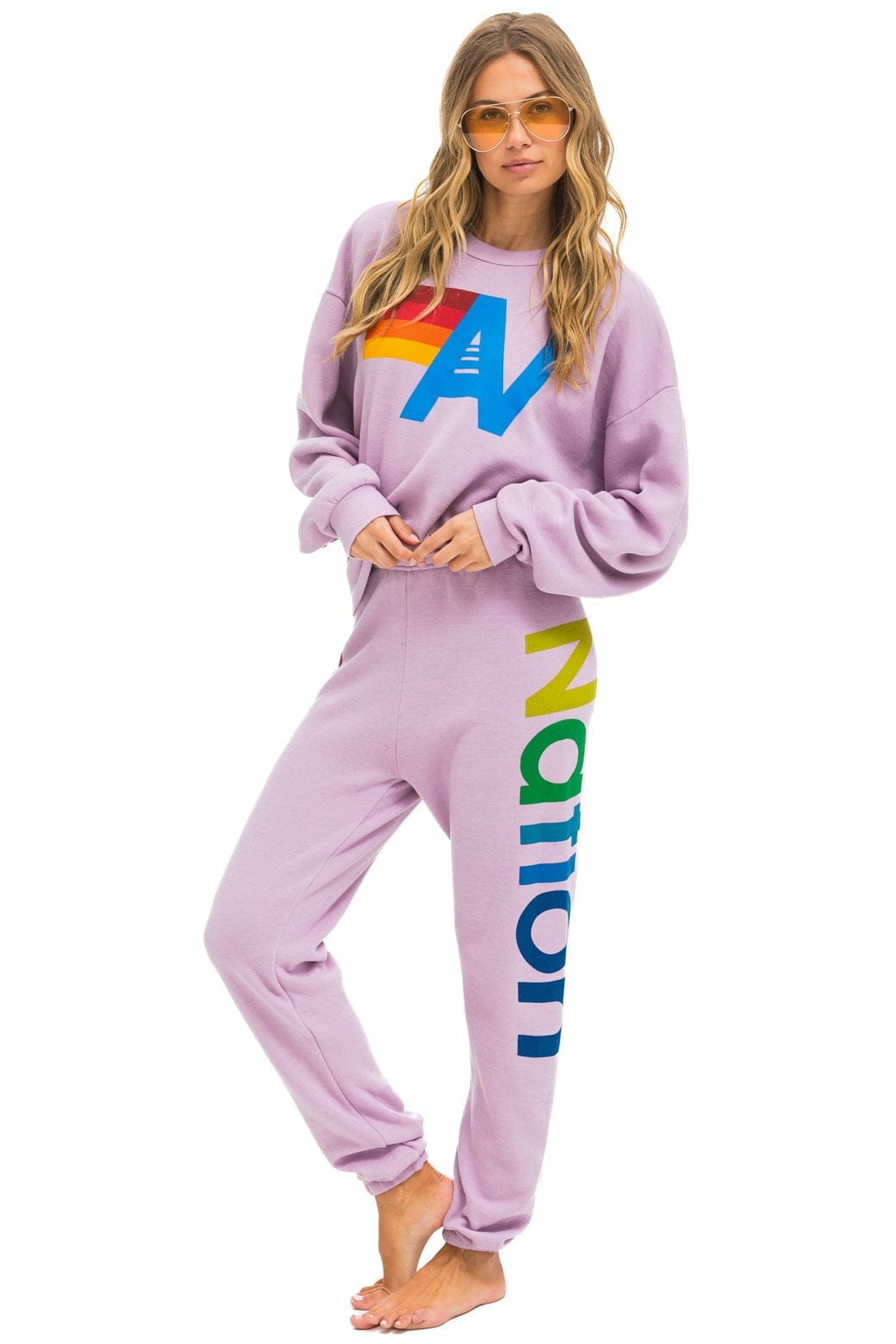 LOGO RELAXED CREW SWEATSHIRT - MAUVE - Image 9