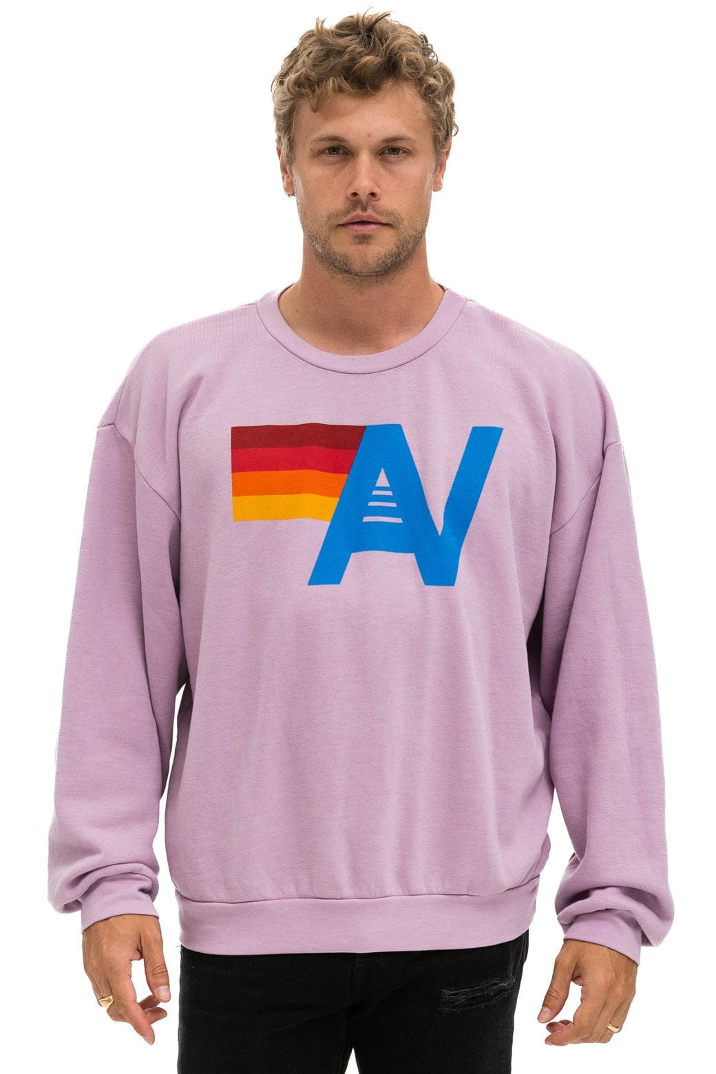 LOGO RELAXED CREW SWEATSHIRT - MAUVE - Image 2