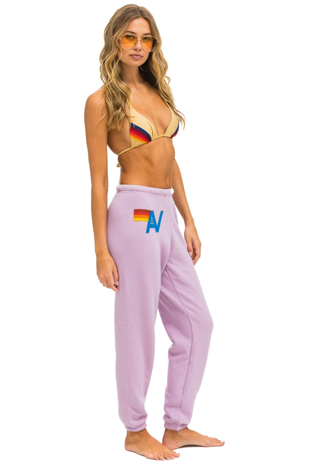 LOGO STITCH SWEATPANTS - MAUVE - Image 3