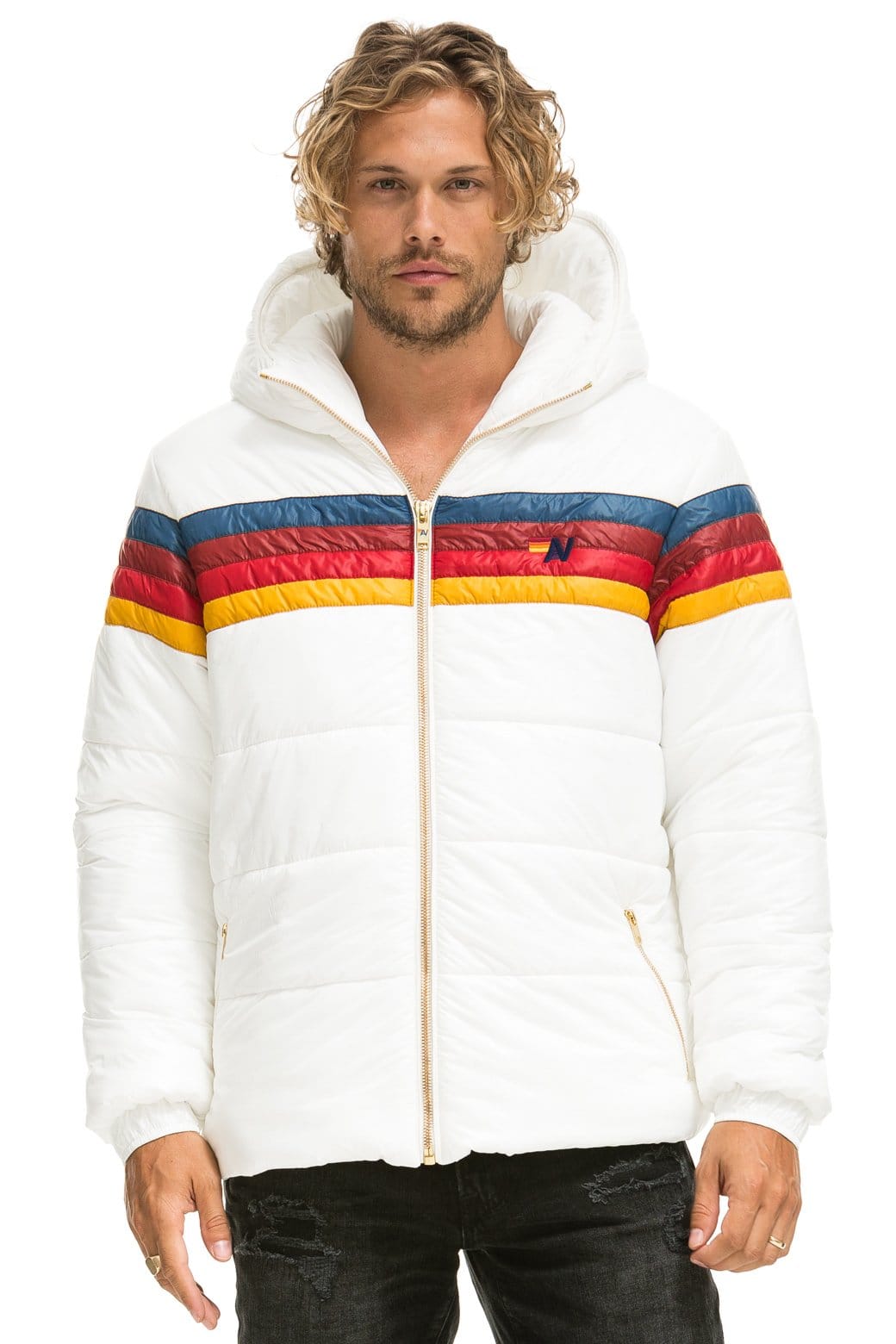 4 STRIPE LUXE TREKKER JACKET - GLOSSY WHITE