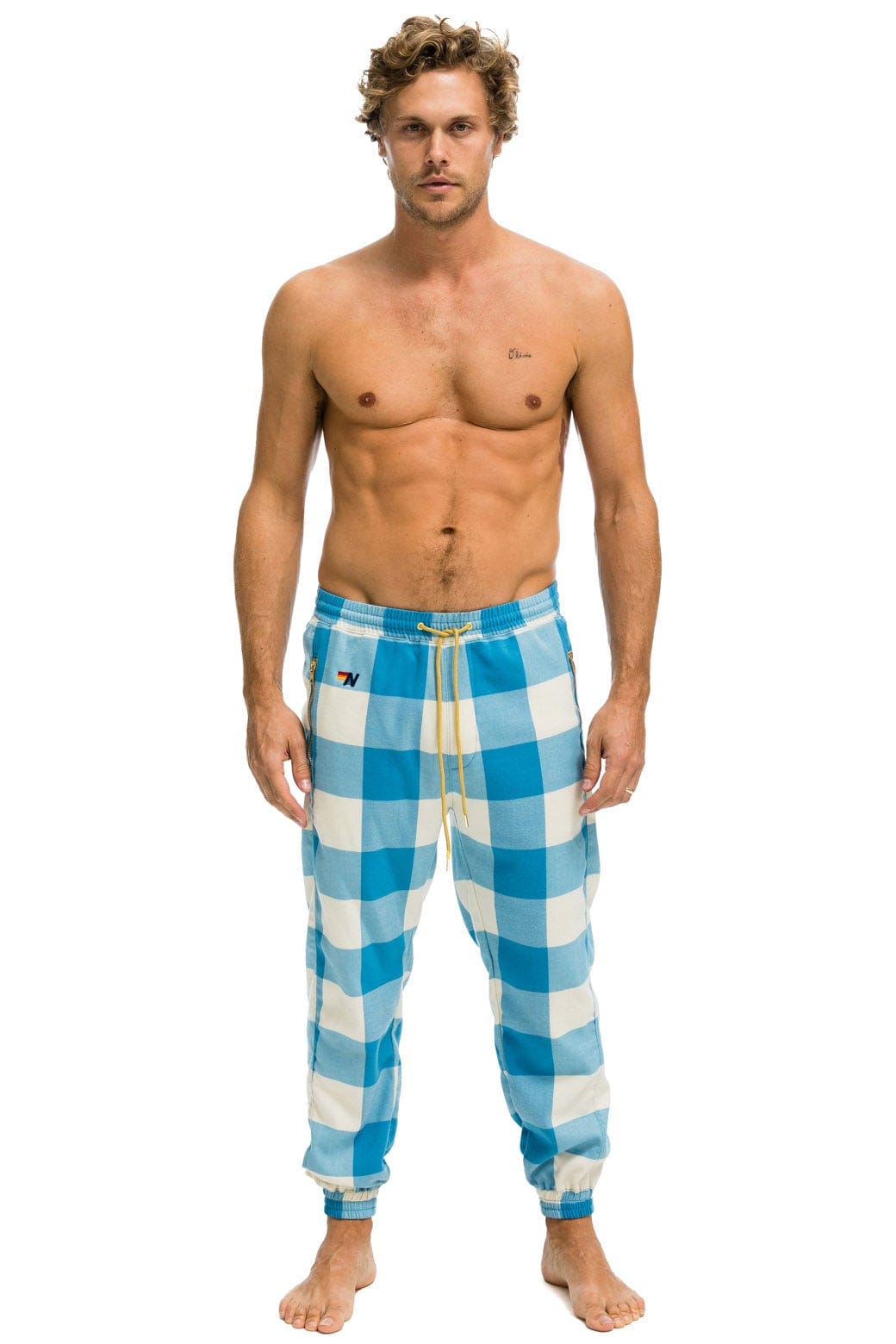 UNISEX PLAID LODGE PANT - SKY PLAID - Image 2