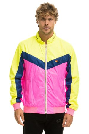 MEN'S WINDBREAKER JACKET - NEON PINK