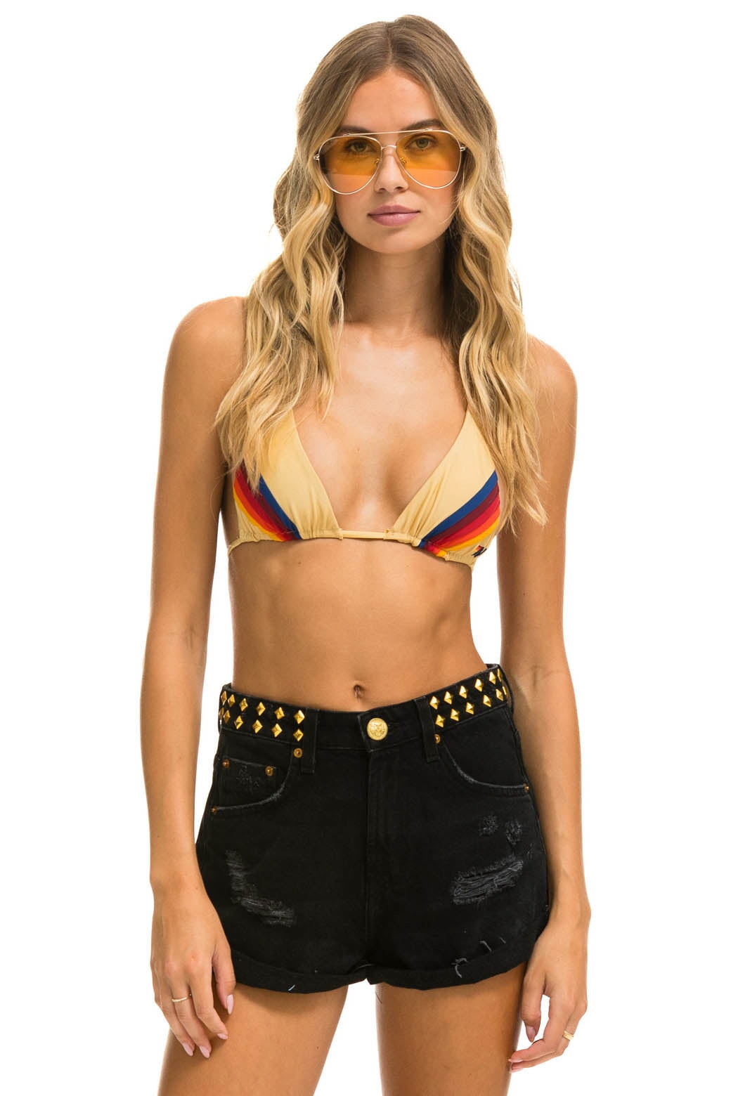 MID RISE STUDDED ROCKER BOLT WOMENS JEAN SHORT - VINTAGE BLACK - Image 4