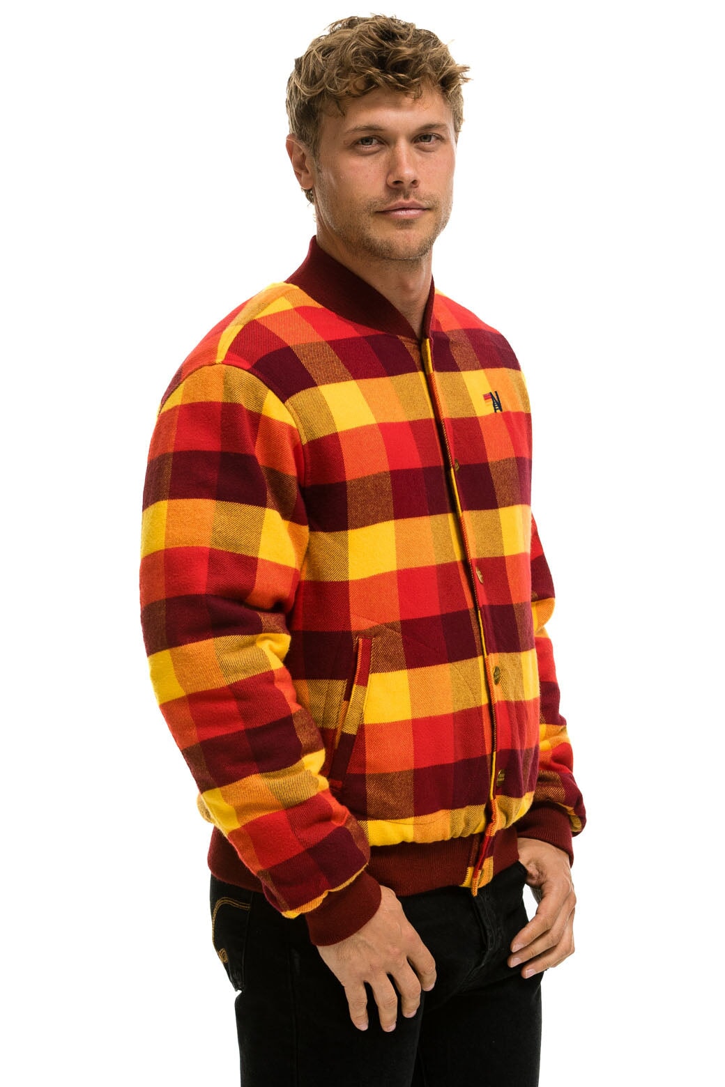PLAID UNISEX VARSITY JACKET - SURFY PLAID - Image 4