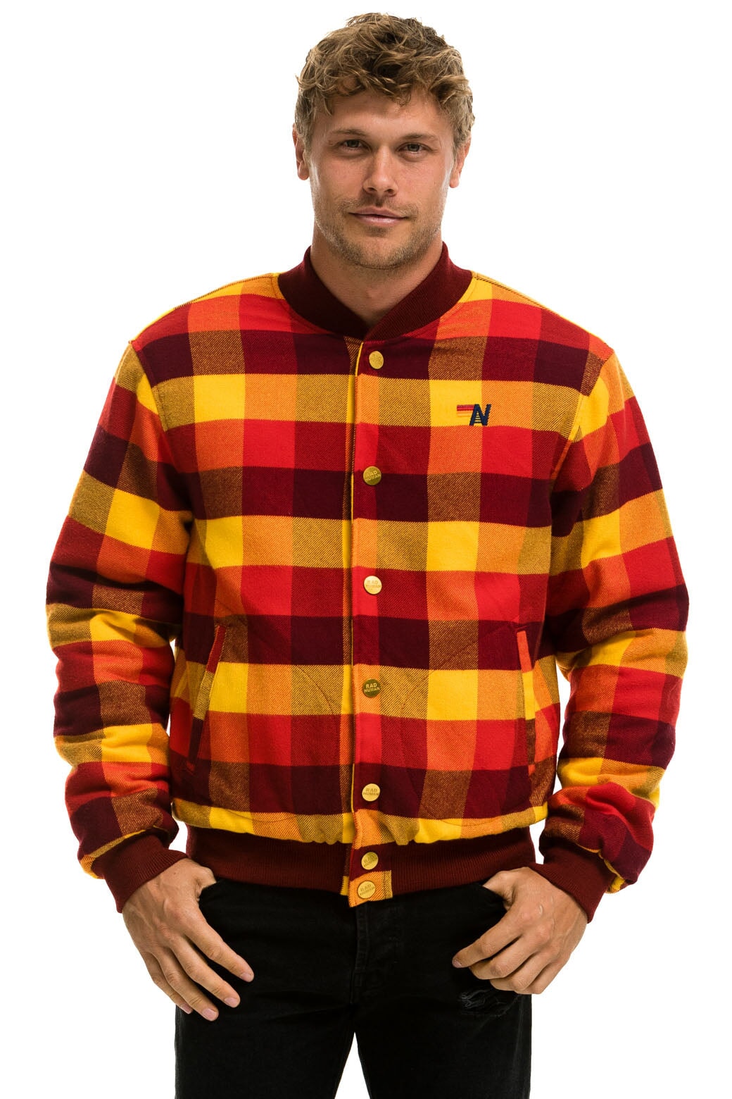 PLAID UNISEX VARSITY JACKET - SURFY PLAID - Image 2