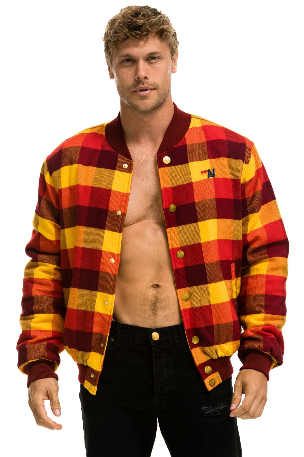 PLAID UNISEX VARSITY JACKET - SURFY PLAID - Image 8