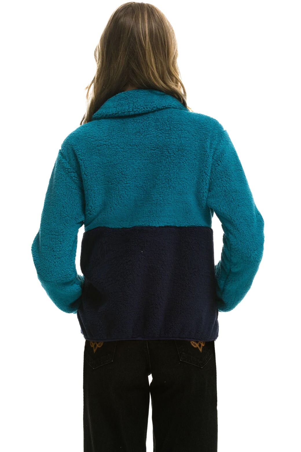 TEDDY APRES HALF ZIP COLOR BLOCK JACKET - CAPRI - Image 2