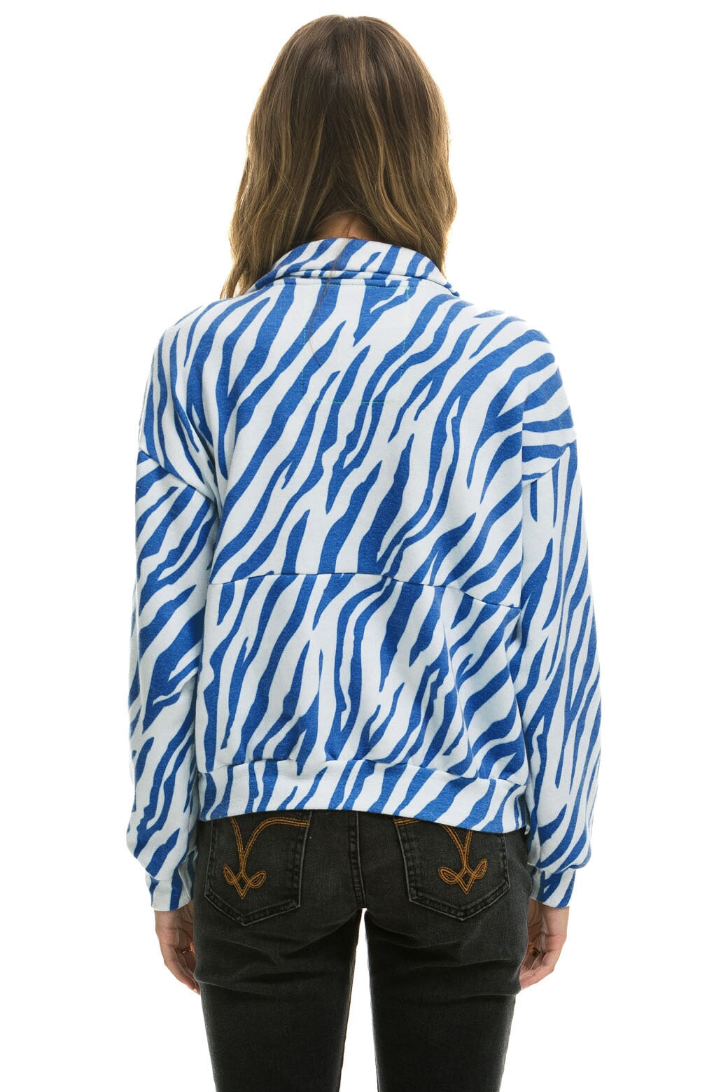 TIGER FLEECE UNISEX HALF ZIP JACKET - BLUE TIGER - Image 7