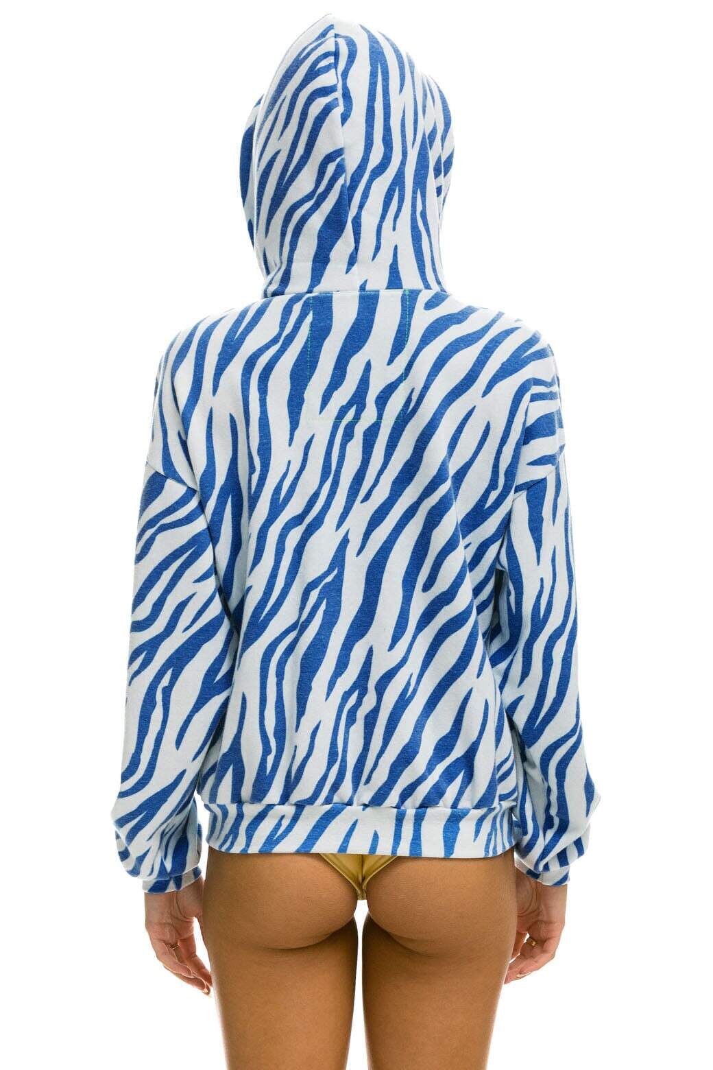 TIGER RELAXED ZIP HOODIE WITH POCKETS - BLUE TIGER - Image 7