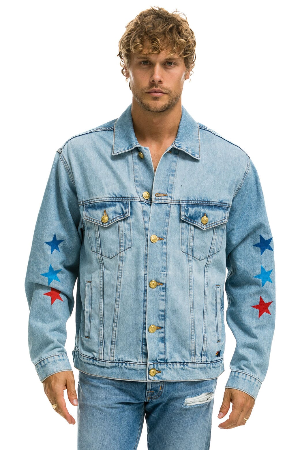 AVIATOR NATION OVERSIZED CONCERT DENIM JACKET - SUPER LIGHT - Image 4