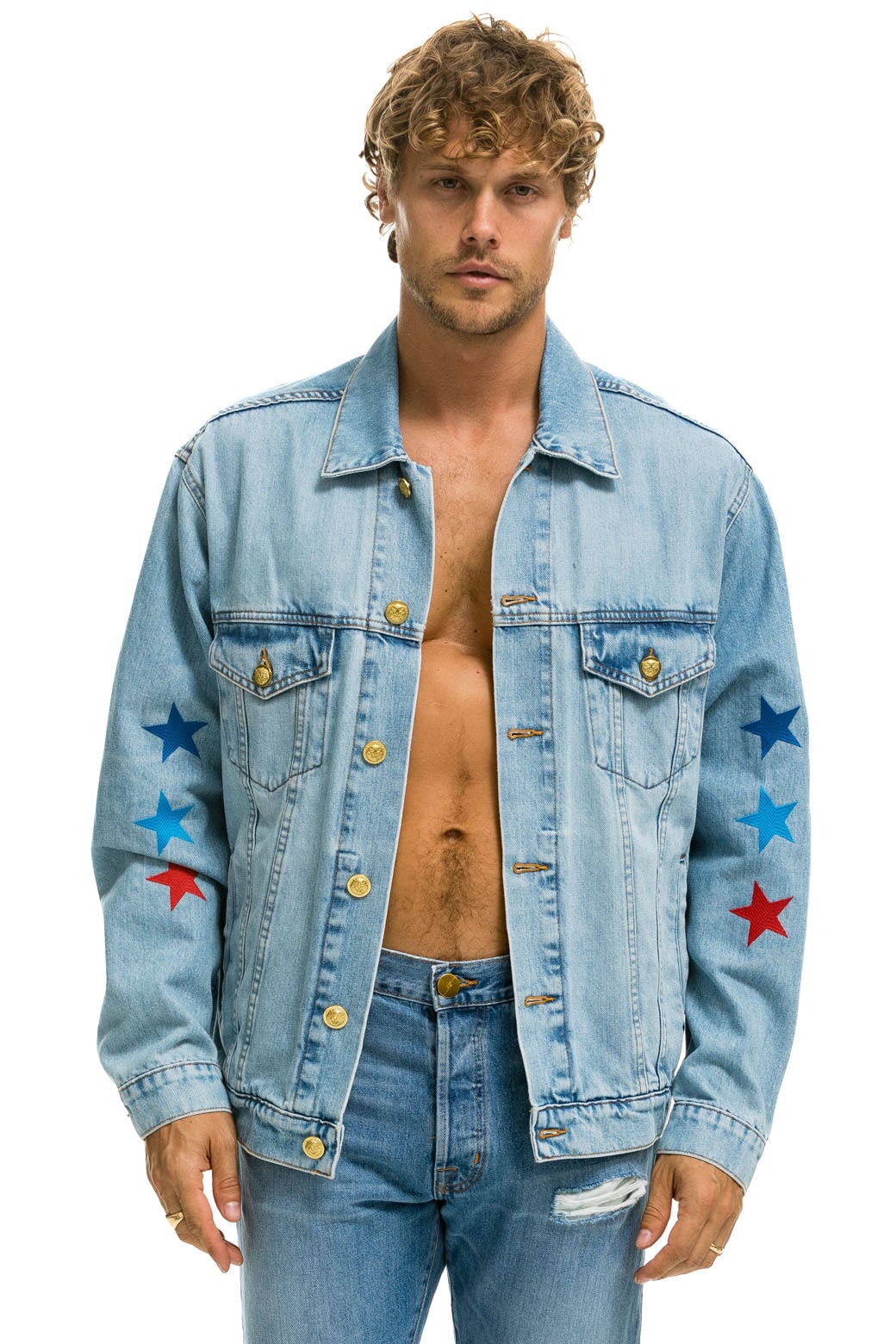 AVIATOR NATION OVERSIZED CONCERT DENIM JACKET - SUPER LIGHT - Image 8