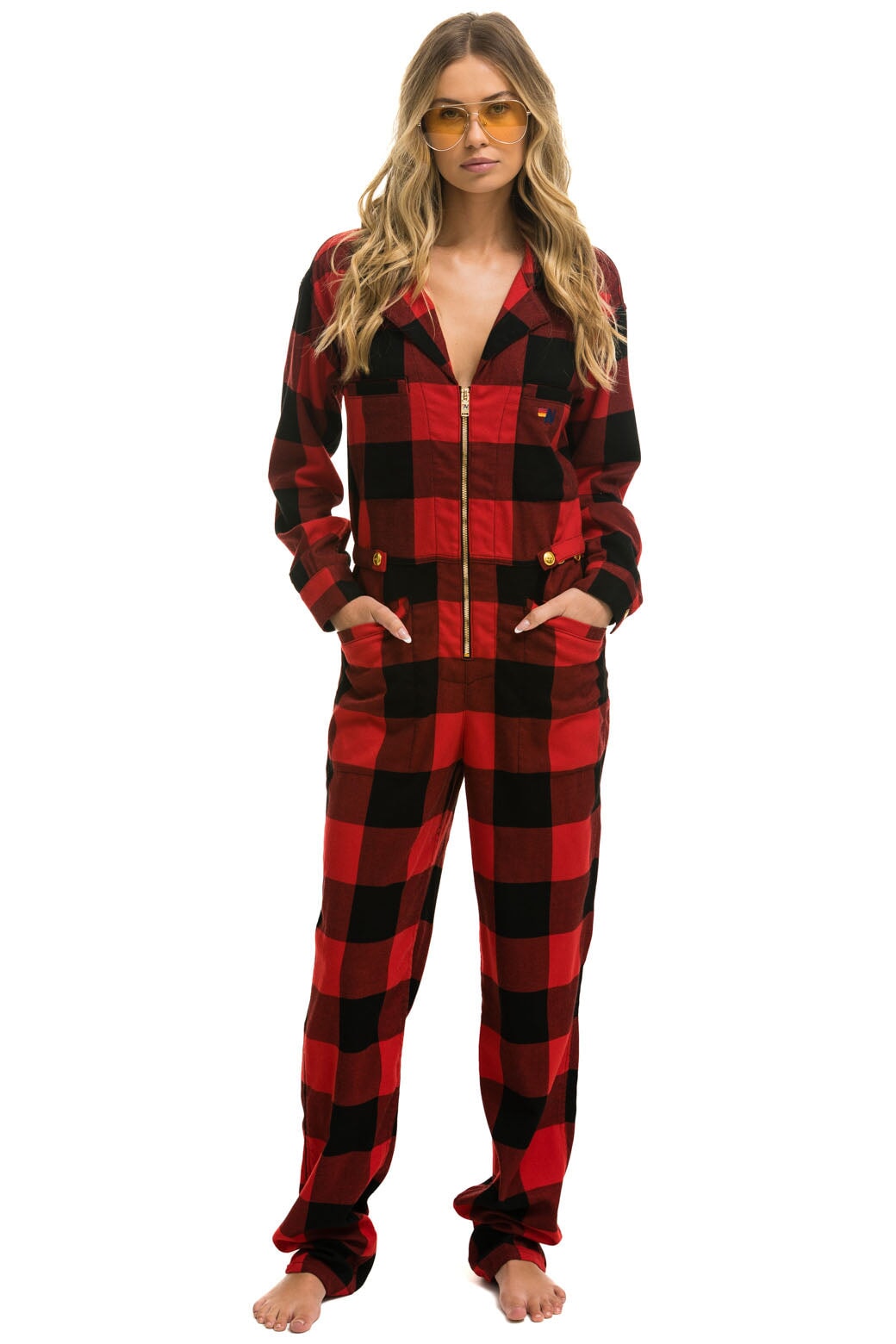 UNISEX PLAID FLIGHT SUIT - BUFFALO PLAID - Image 3