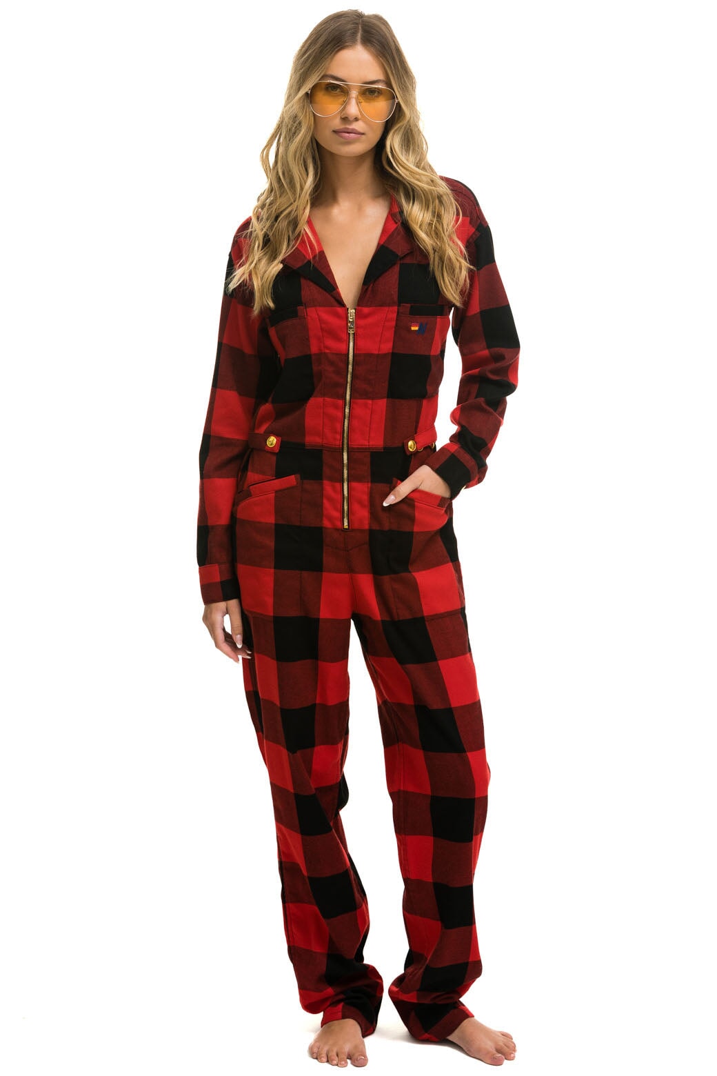 UNISEX PLAID FLIGHT SUIT - BUFFALO PLAID - Image 5