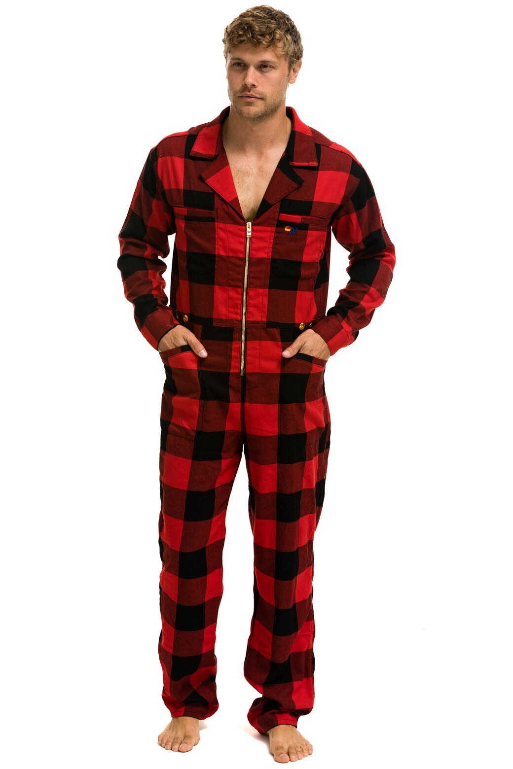 UNISEX PLAID FLIGHT SUIT - BUFFALO PLAID - Image 4