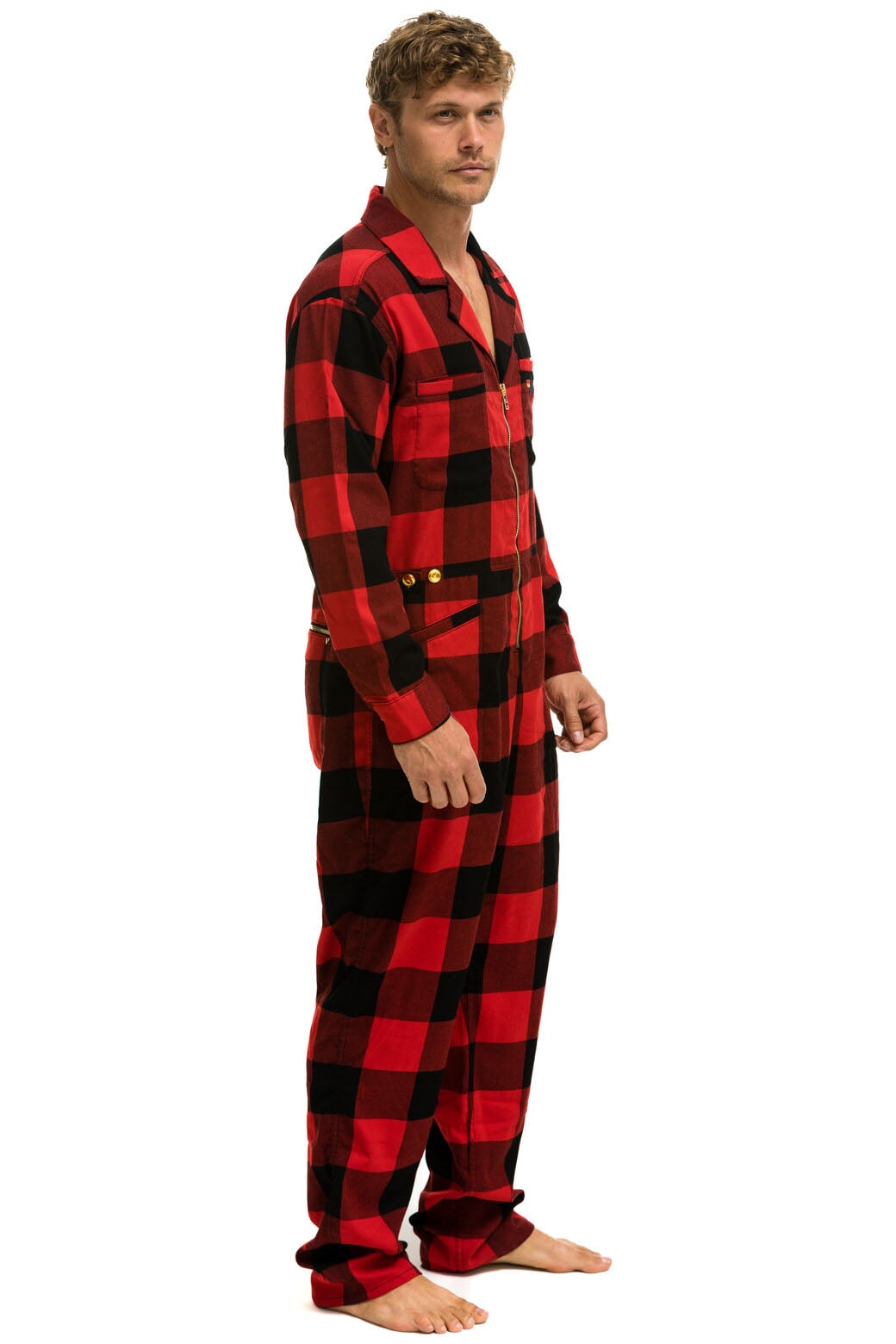UNISEX PLAID FLIGHT SUIT - BUFFALO PLAID - Image 6