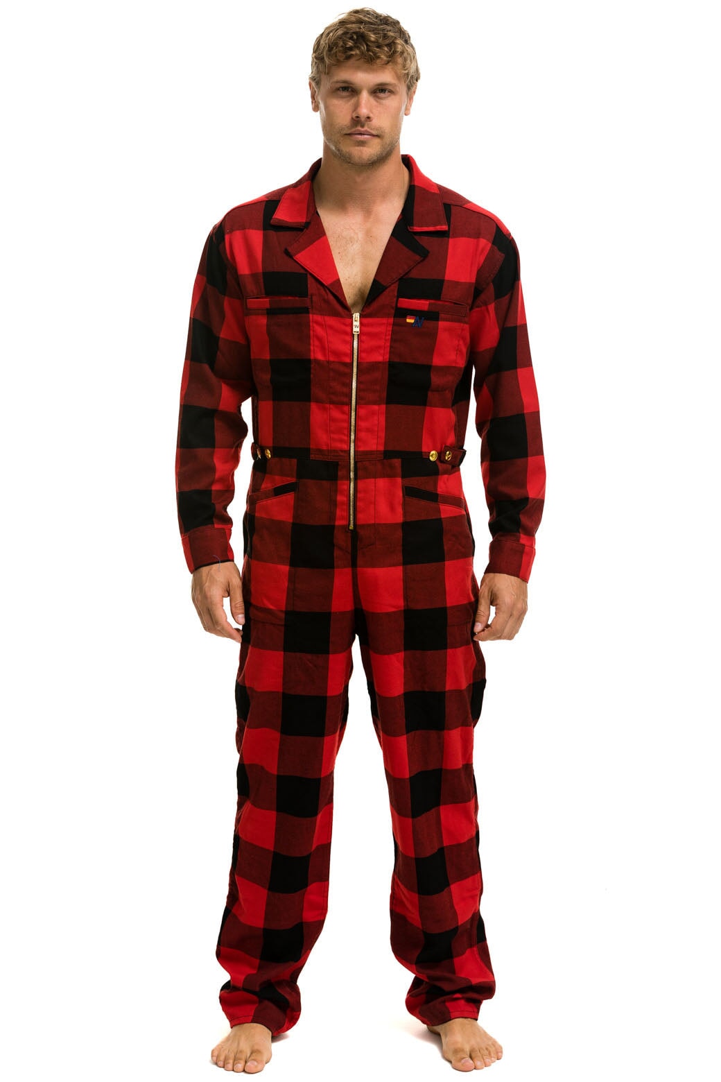 UNISEX PLAID FLIGHT SUIT - BUFFALO PLAID - Image 2