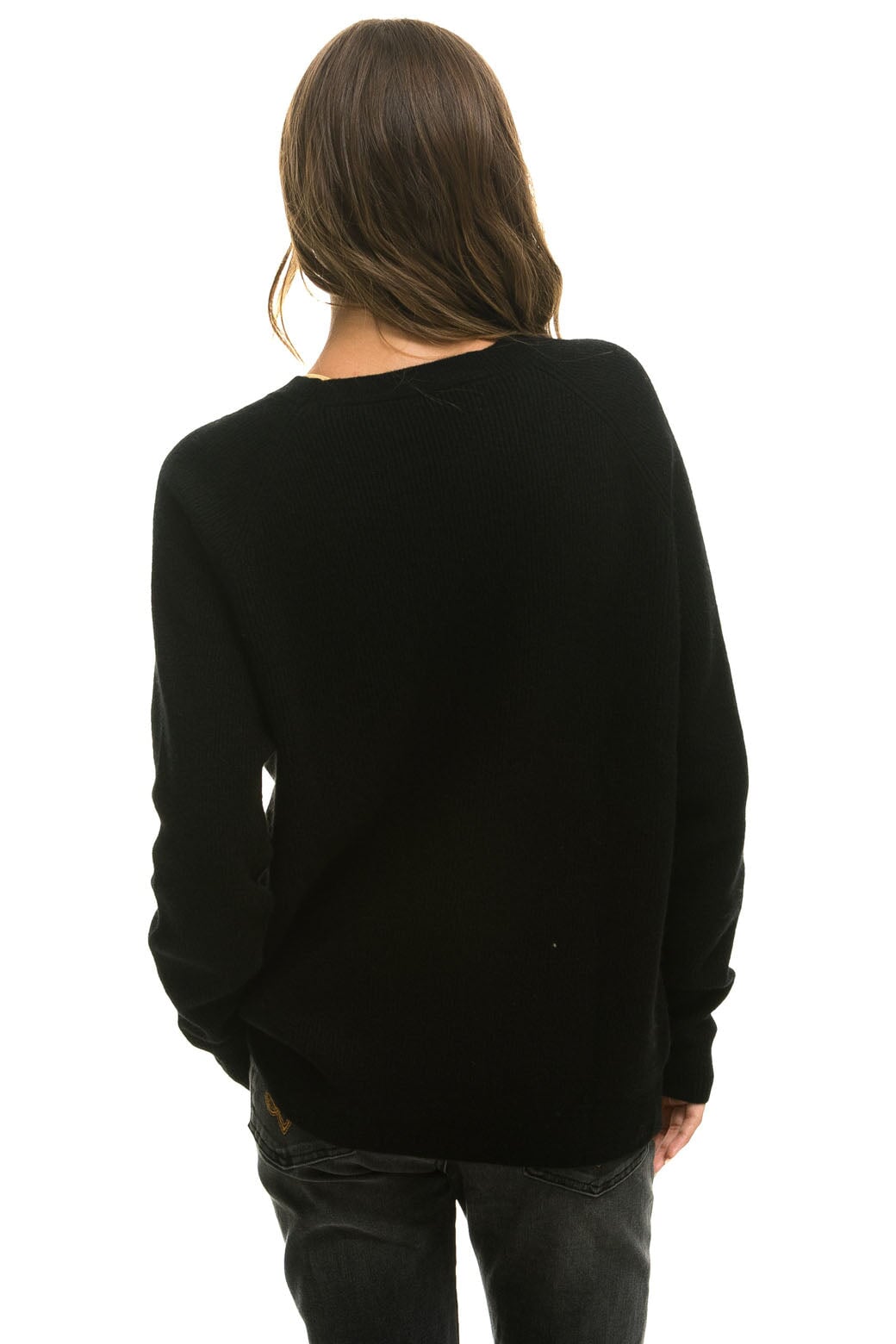VINTAGE CABIN 2 UNISEX CASHMERE SWEATER - BLACK - Image 5