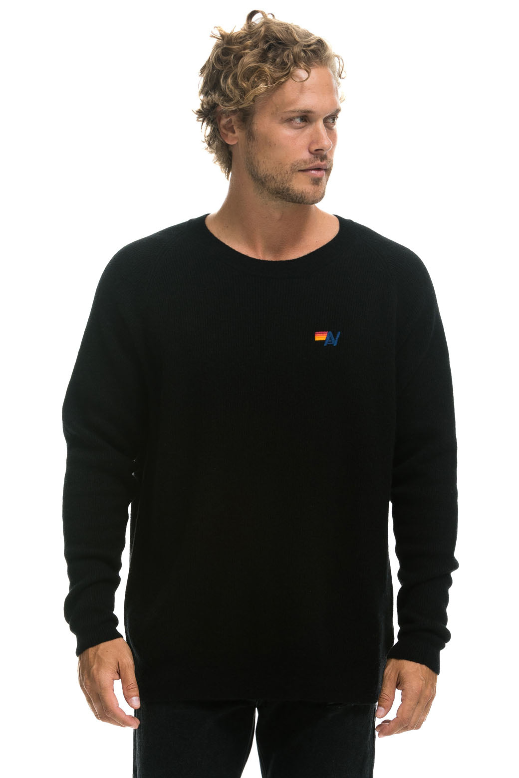 VINTAGE CABIN 2 UNISEX CASHMERE SWEATER - BLACK - Image 4