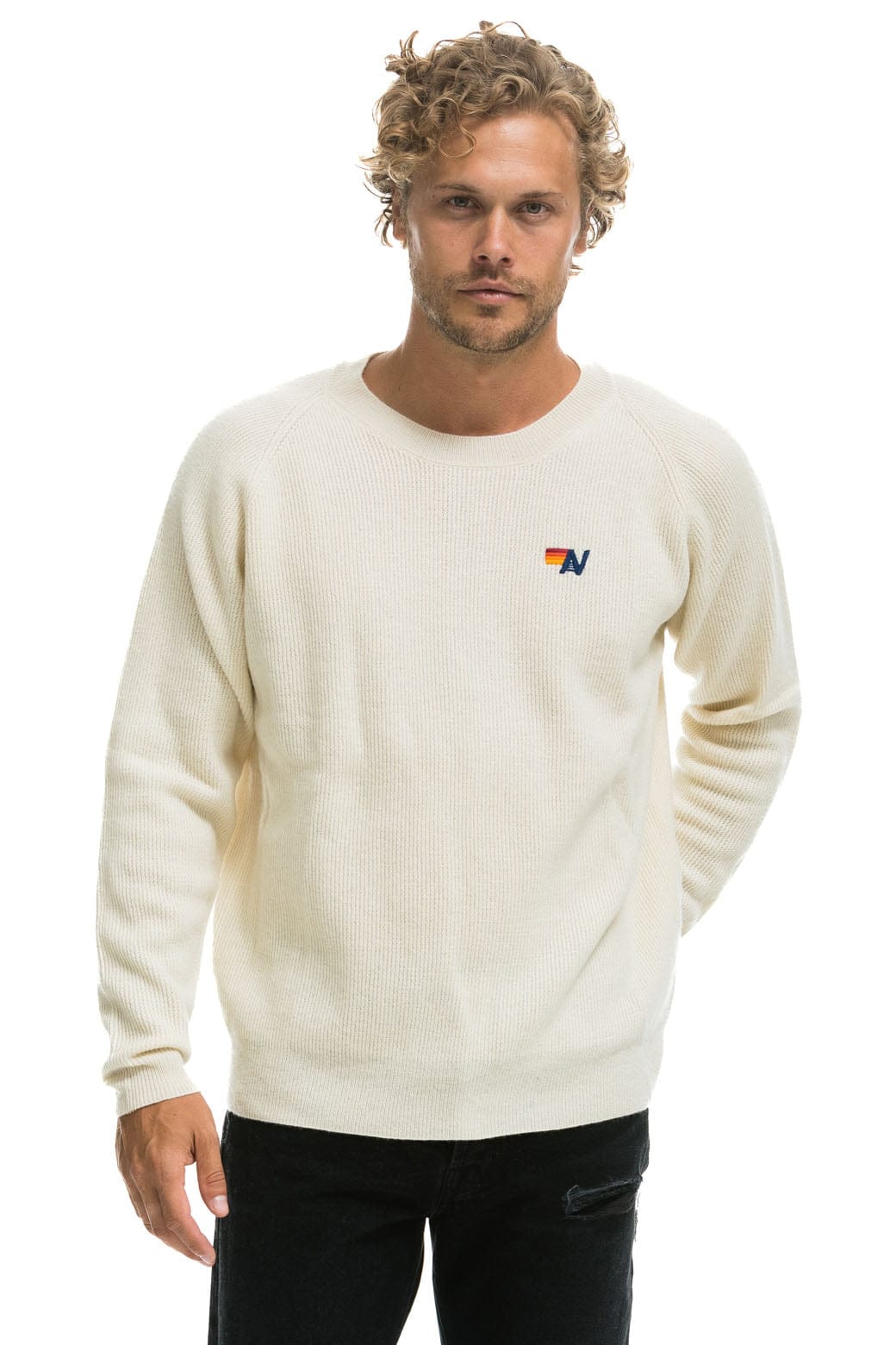 VINTAGE CABIN 2 UNISEX CASHMERE SWEATER - VINTAGE WHITE - Image 2
