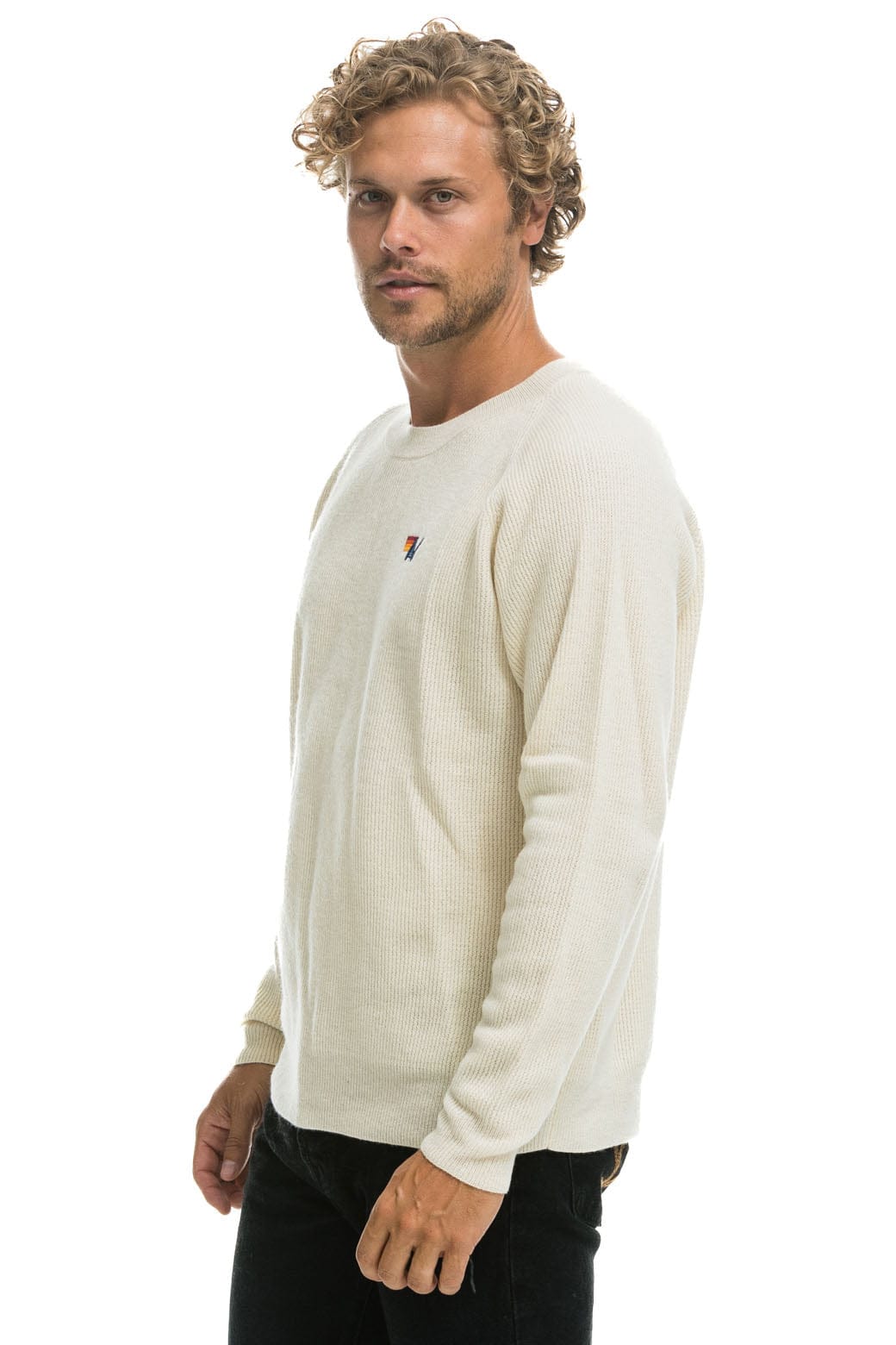 VINTAGE CABIN 2 UNISEX CASHMERE SWEATER - VINTAGE WHITE - Image 4