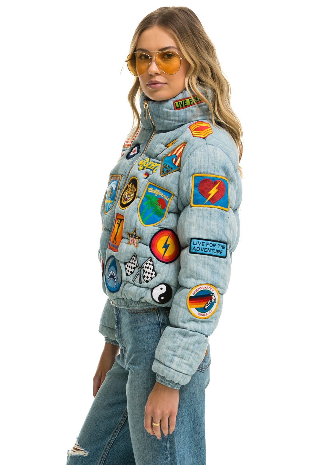 VINTAGE PATCH DENIM APRES PUFFER JACKET - VINTAGE - Image 4