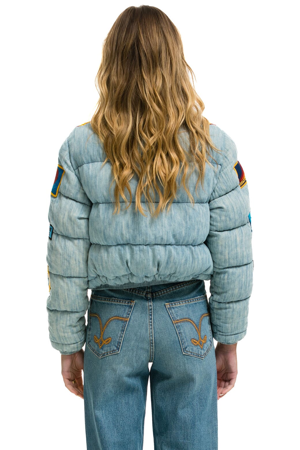 VINTAGE PATCH DENIM APRES PUFFER JACKET - VINTAGE - Image 5