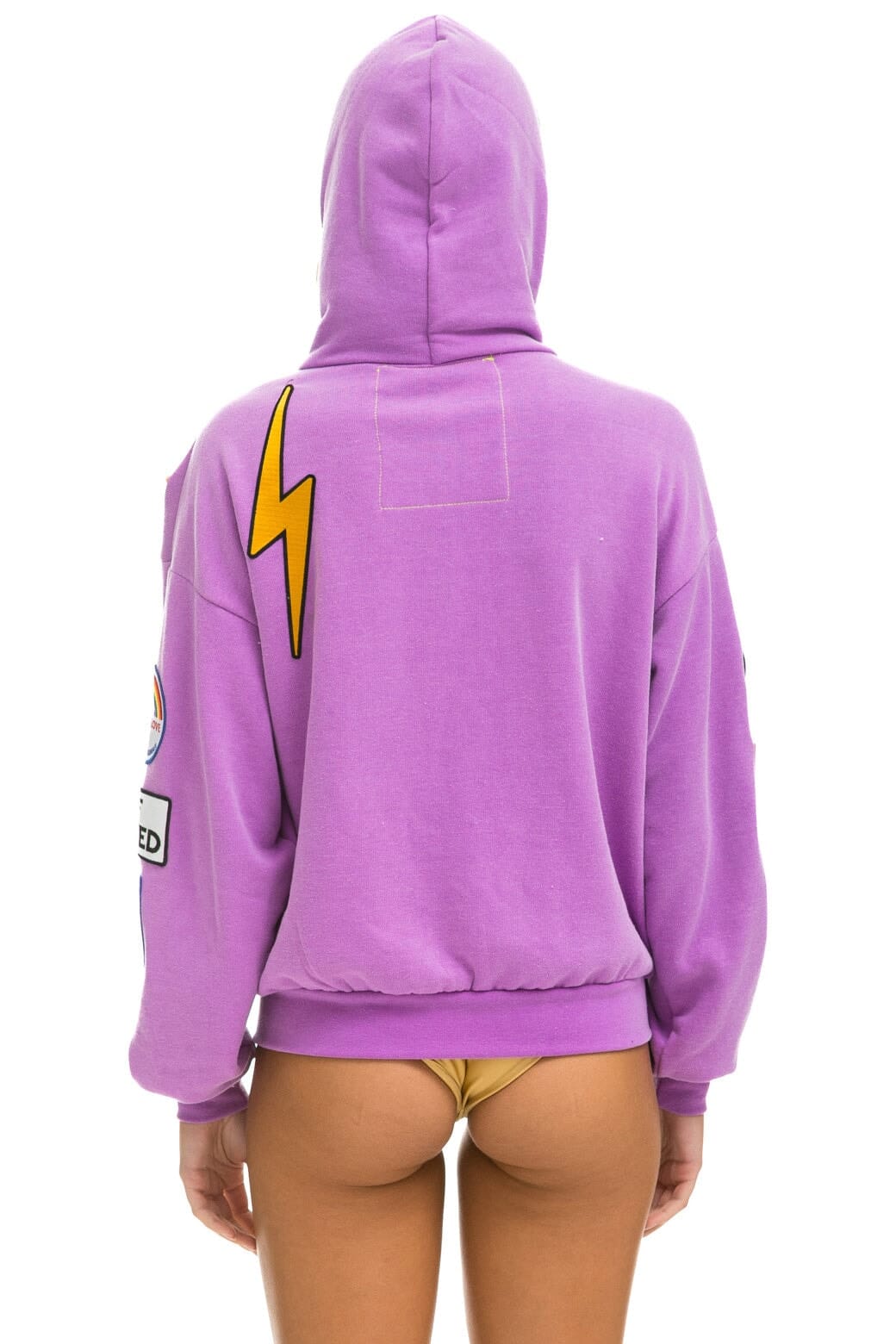 VINTAGE PATCH ZIP HOODIE RELAXED - NEON PURPLE - Image 5