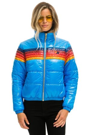5 STRIPE APRES PUFFER JACKET - GLOSSY BLUE