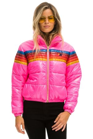 5 STRIPE APRES JACKET - GLOSSY NEON PINK
