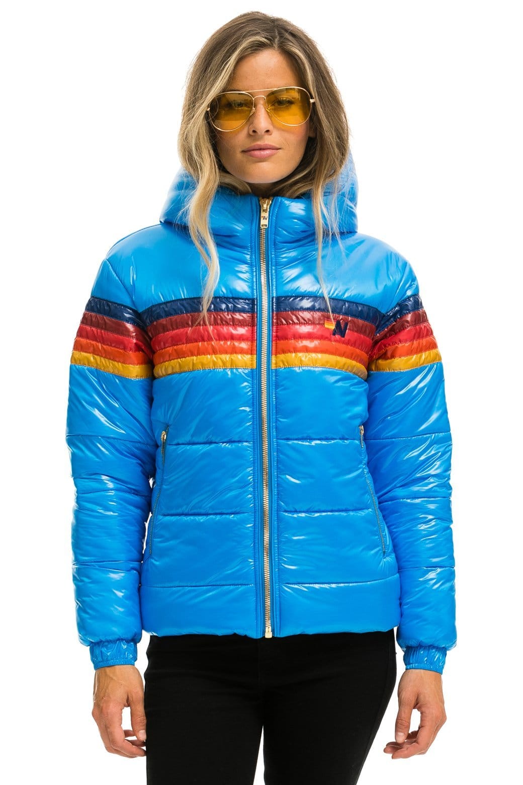 5 STRIPE TREKKER JACKET - GLOSSY BLUE - Image 4