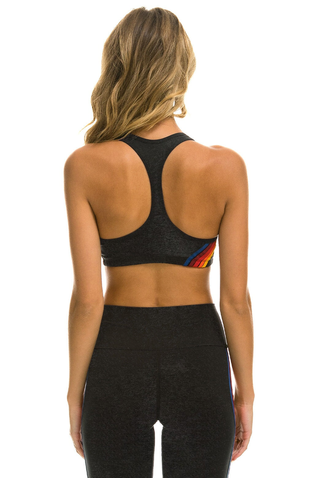 WOMEN'S 5 STRIPE SPORTS BRA - CHARCOAL - Image 2