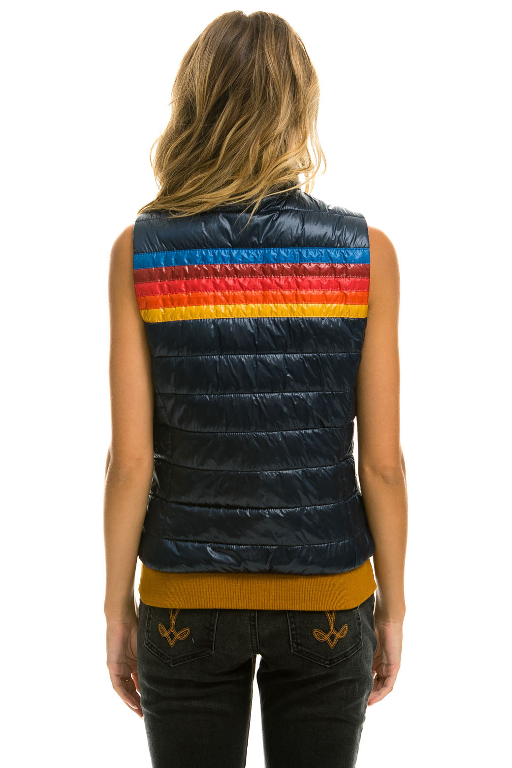 WOMEN'S 5 STRIPE VEST - GLOSSY NAVY - Image 4