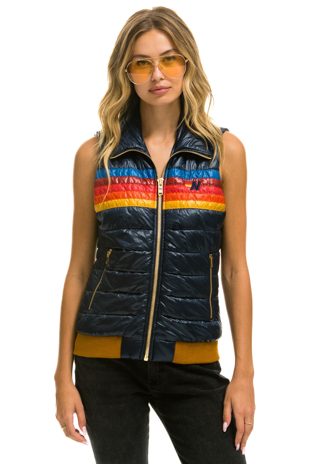 WOMEN'S 5 STRIPE VEST - GLOSSY NAVY - Image 2