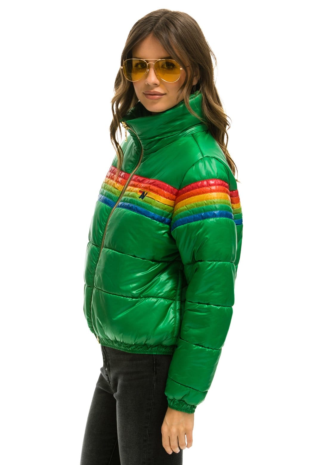 6 STRIPE LUXE APRES PUFFER JACKET - GLOSSY AMAZON - Image 2