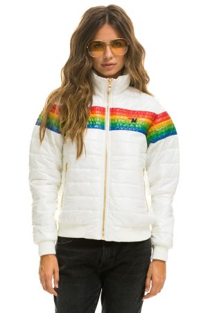6 STRIPE JACKET -  GLOSSY WHITE